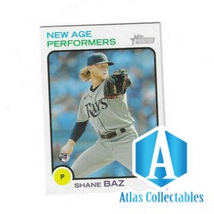 SHANE BAZ -2022 TOPPS HERITAGE -NEW AGE PERFORMERS -RC -RAYS -#NAP-19